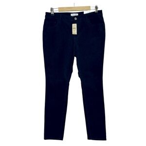 Ann Taylor Loft Cotton Blend Navy Corduroy Mid Rise Curvy Skinny Jeans 30 /10P